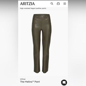Aritzia Wilfred Melina Pants Size 6 Dark Olive
